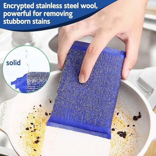 Kitchen Sponges for Dishes Steel Wool Scrubber Sponges for Kitchen Heavy Duty - Image 4