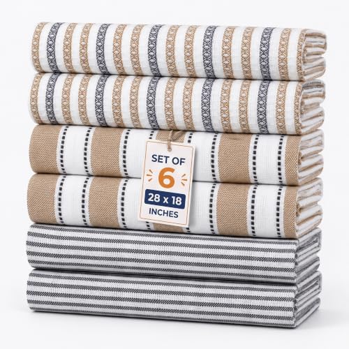 Pack of 6 Cotton Kitchen Towels Set, Dish Towels, Cleaning Rags, Kitchen Dish by NeoclassAlphaThread
