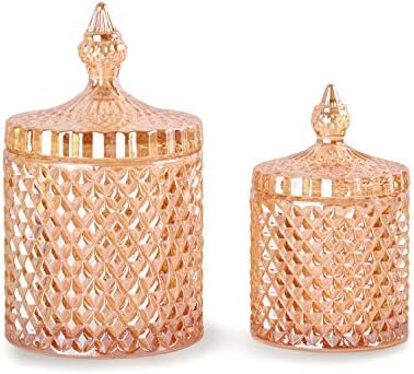 2 Pack Glass Qtip Holder, Apothecary Jars by FLORY