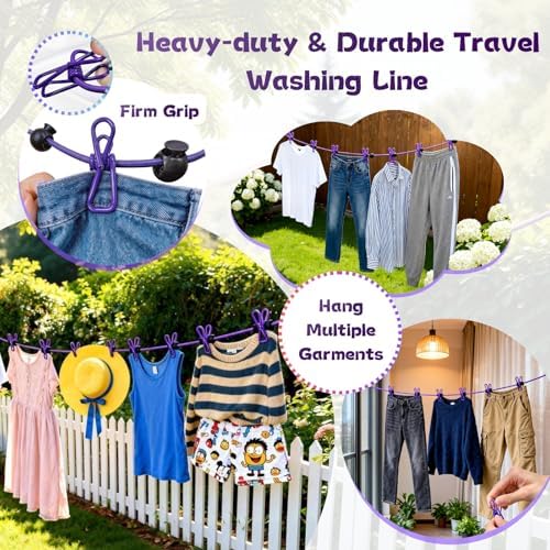 Portable Travel Clothesline for Outdoor and Indoor 1.8m Retractable Travel - Image 3
