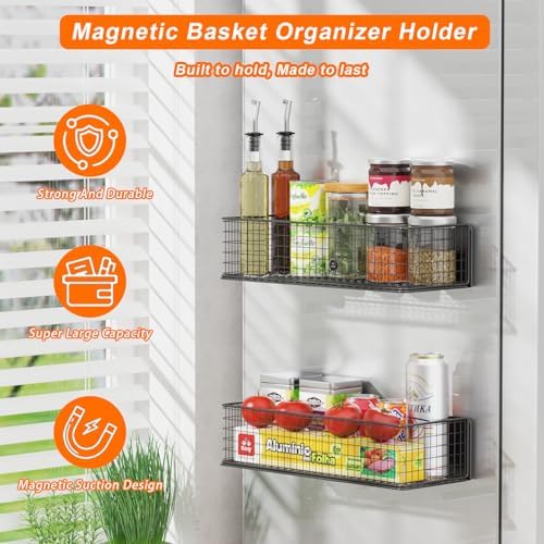 2Pack Magnetic Basket Organizer Holder - Image 3