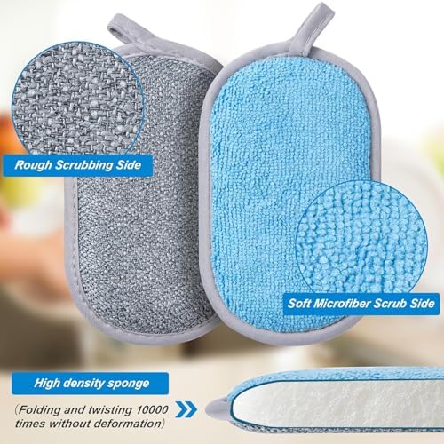 Non Scratch Scrub Sponge-6pack, Dual-Sided Sponges Kitchen - Image 2