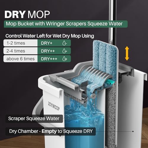 JOYMOOP Flat Mop System, Microfiber Mop and Bucket Set, Household & Commercial - Image 3