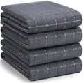 Homaxy 100% Cotton Terry Kitchen Towels, Large 4 Pack, Dark Grey by Homaxy