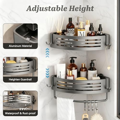 Corner Shower Caddy Suction Cup, 2 Pack Shower Shelves - Image 3