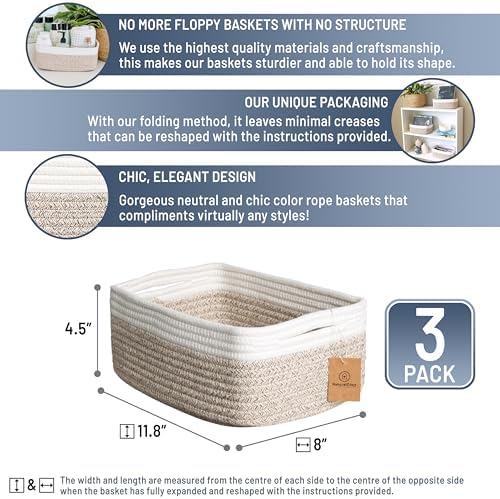 NaturalCozy 11.8"x8"x4.5” Storage Baskets - Image 2