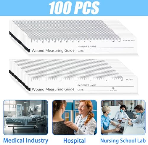 100 Pcs Wound Measuring Tape 6 Inch Wound Ruler Double Sided Disposable Paper - Image 2