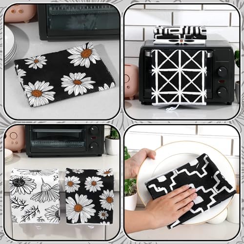 Sunnyray 6 Pcs Kitchen Towels Dish Cloths Nature Modern Absorbent Hand Tea Wash - Image 6