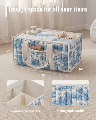 Blissful Diary Toile Diaper Caddy Organizer, Baby Diaper Basket - Image 2