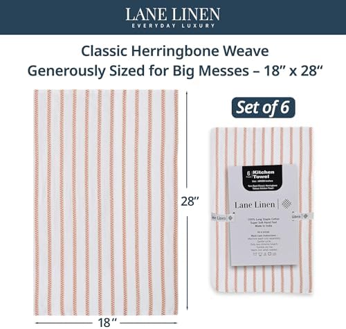 LANE LINEN Kitchen Towels Set – Pack of 6 Cotton Dish Towels, Absorbent & - Image 2