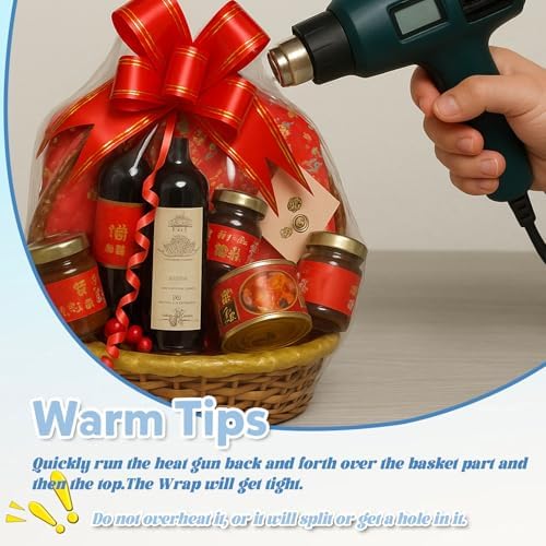 WIKDAY Shrink Wrap Bags for Gift Baskets 10 PCS 40x50 Inches Extra Large - Image 3
