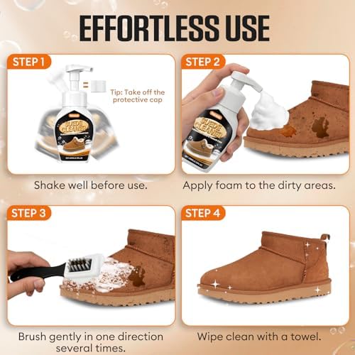 Suede Shoe Cleaner, No-Rinse Suede & Nubuck Cleaner Removes Dirt & Stains - Image 7