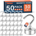 FINDMAG 50 Pack Magnetic Hooks for Cruise Cabins, 30LB+ Magnets by FINDMAG