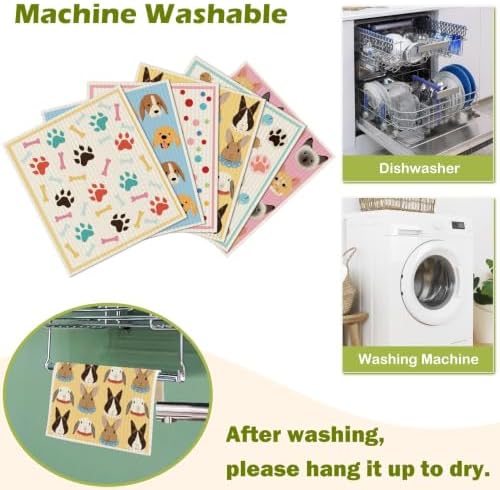6 Pcs Swedish Paper Cloths for Kitchen, Reusable Paper Towels Washable - Image 5