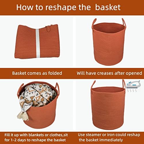 XUANGUO Cotton Rope Laundry Basket Hamper - Image 6