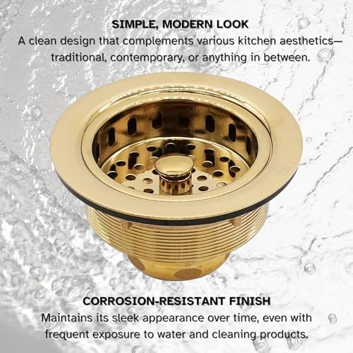 Westbrass A214-01 3-1/2" Post Style Large Kitchen Sink Basket Strainer - Image 6