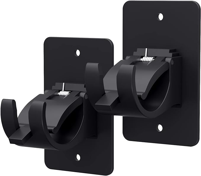 2 Pieces Self Adhesive Curtain Rod Bracket, Universal Plastic Curtain Rod by Wabboreq