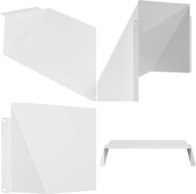 10" x 5" White Galvanized Steel Vent Cover - Duct Exhaust/Inlet Rain Deflector - Weatherproof Guard for Open Ventilation Systems - Indoor/Outdoor Vent Hood - Air Vent Grille Protection Roof