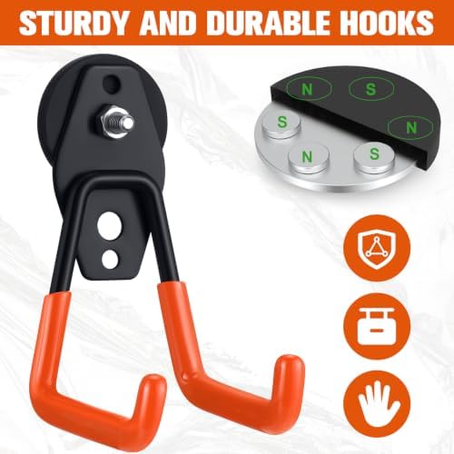 Landhoow 30 Pcs Large Magnetic Hooks Heavy Duty Garage Magnet Hooks Strong - Image 6