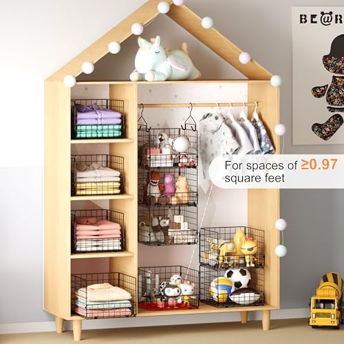 Sonyabecca 3-Tier Closet Organizers and Storage, Foldable Stackable Wire Basket - Image 5