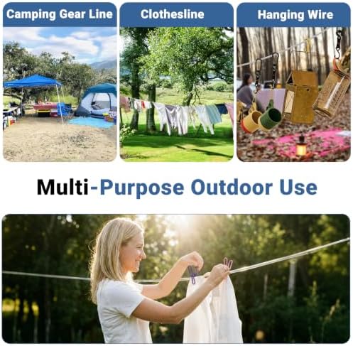 50FT Outdoor Clothesline Wire Rope System, Adjustable Steel Laundry Line - Image 6