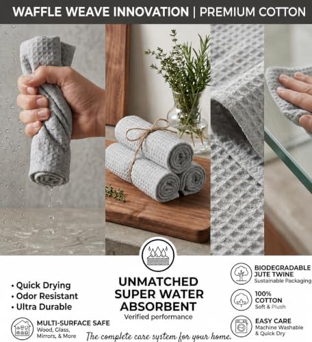 Urban Villa Kitchen Towels Cotton Dish Towels 20”x30” Smoke - Image 7