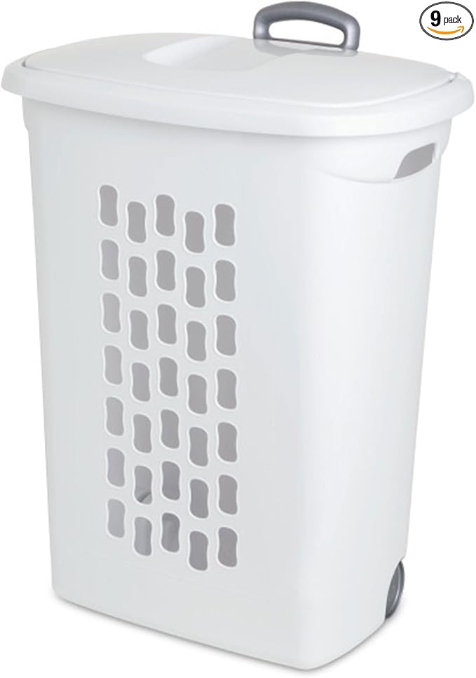 Sterilite Ultra Wheeled Hamper, Laundry Basket w/Flip-Top Lid by Sterilite