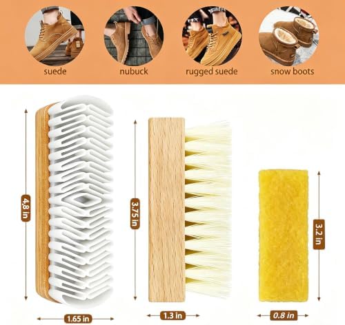 Suede Brush for Shoes, Suede Nubuck Eraser, Suede Shoe Cleaning Brush Kit - Image 7