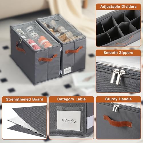 Shoe Organizer for Closet, Fits 16 Pairs, 2 Pack - Image 5