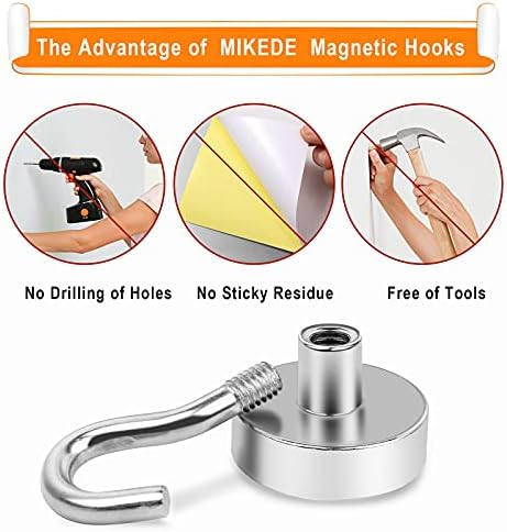 MIKEDE Magnetic Hooks Heavy Duty 30Lbs Neodymium Magnets - Image 6