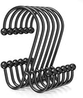 Bathway Shower Curtain Hooks Rings Black, Double Shower Hooks by Bathway