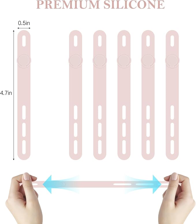 Donruby 30Pcs Silicone Cable Ties, Reusable Cord Organizer Straps, 4.7" - Image 2