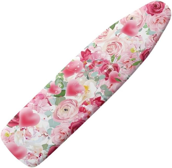 Pink Rose Flower Ironing Board Cover Watercolor Valentine's Day Roses 15x 54 by Daulesho