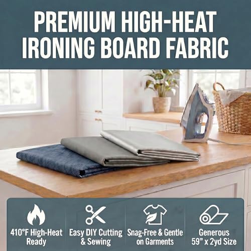 60" Wide Scorch Resistant Ironing Board Cover Fabric by the Yard, Insulated - Image 5