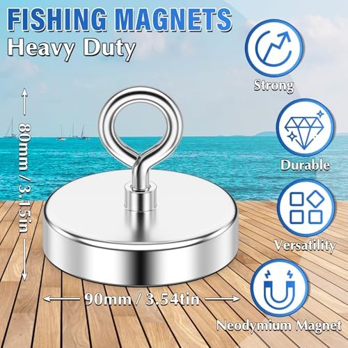 1000 LBS High Power Fishing Magnet, 3.54 Inch Rare Earth Magnet - Image 5