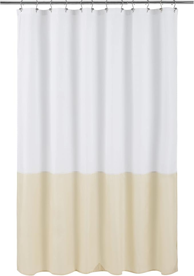 ALYVIA SPRING Waterproof Fabric Shower Curtain or Liner White/Cream by ALYVIASPRING