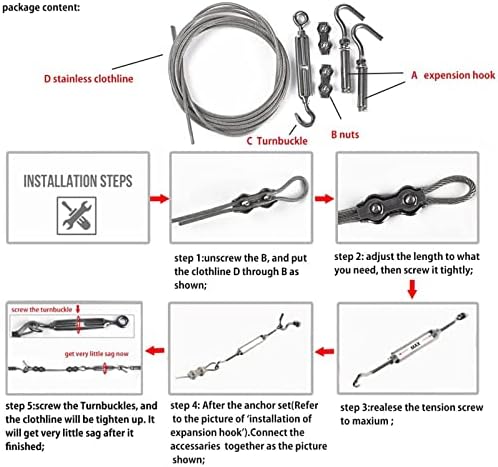 DEWEL 17.4FT Stainless Steel Clothes Lines - Image 6