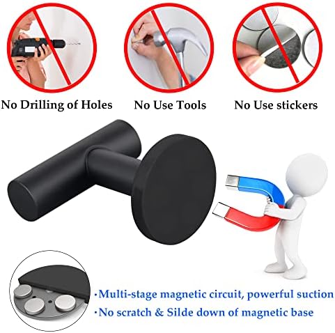 ULIBERMAGNET 4 Pack Strong Magnetic Coat Hooks, Heavy Duty Rubber Coated - Image 4