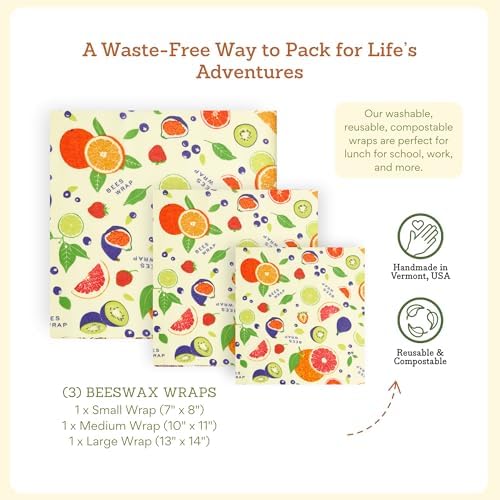 Bee's Wrap Beeswax Food Wraps, 3 Pack Assorted - Image 3