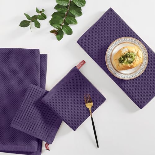 Homaxy 10 Pack 100% Cotton Kitchen Towels and Dishcloths Set - Image 6