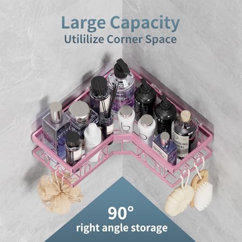 Corner Shower Caddy 3 Pack, Wall Mounted Stainless Steel Bathroom Organizer - Image 4