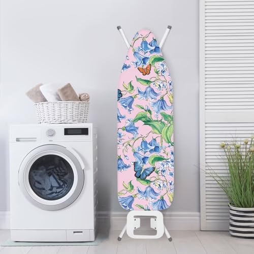 Blue Flower Butterfly Ironing Board Cover and Pad Standard Ironing Board Cover - Image 3
