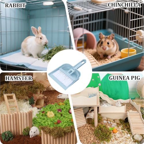 CREATCABIN Small Broom and Dustpan Set Blue Mini Dust Pan and Brush - Image 5