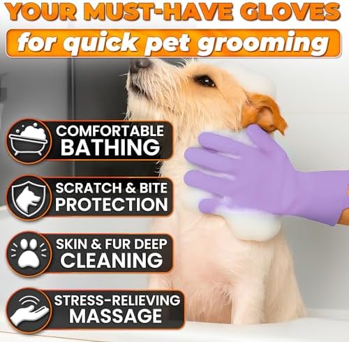 Cat and Dog Washing Gloves, 1 Pair, Soft Silicone - Image 4