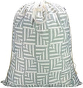 Canvas Laundry Bag with Handles & Drawstring, XL 33"Wx 35"H, Geometry Gray by CALACH