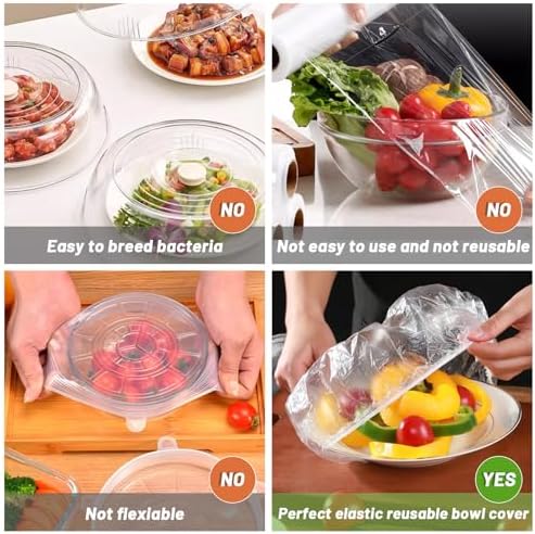300Pcs Reusable Elastic Food Bowl Storage Covers, Sublaga Bowl Covers, Dish - Image 5