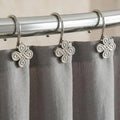 Brushed Nickel Shower Curtain Hooks: Rust Proof Metal Curtain Rings by PopKozzi