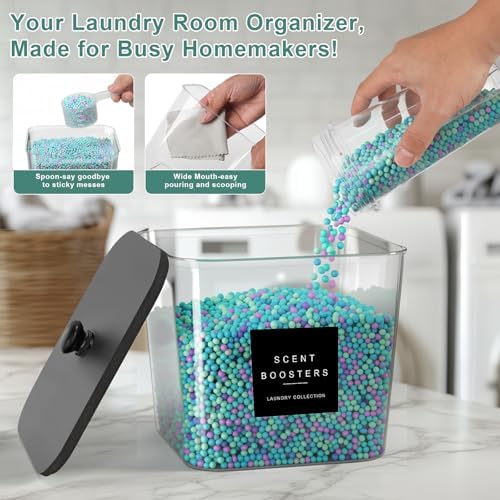 POLRAI 4 Pack Laundry Pod Containers and Dryer Sheet Holder - Image 6