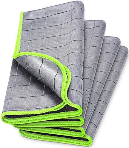 Carbon Microfiber Towels for Car Glass Window Polishing, Light Grey-Green by AirlabStudio