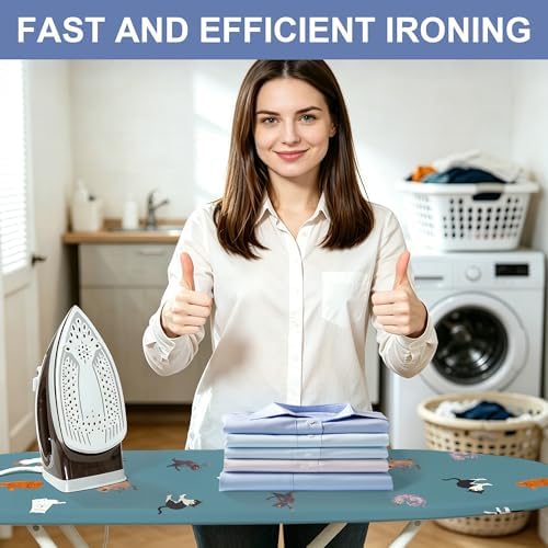 Funny Cat Ironing Board Cover and Pad 15x54 Inch, 100% Cotton Surface Durable - Image 7